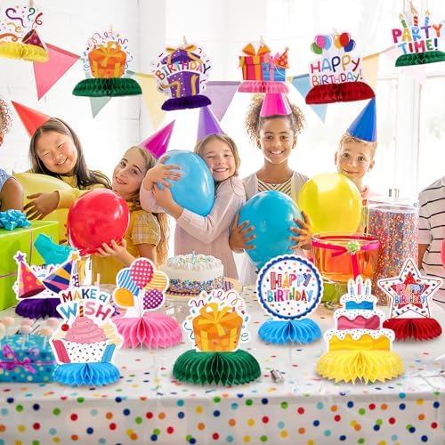 NatNarr Birthday Table Decorations Happy Birthday Honeycomb Centerpieces