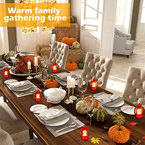Ferraycle 12 Pcs Mini Lanterns Bulk 4 Inch Red Lamp Table Centerpieces