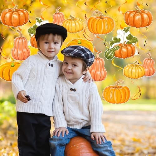 Fall Pumpkin Hanging Swirls, 30 Pcs