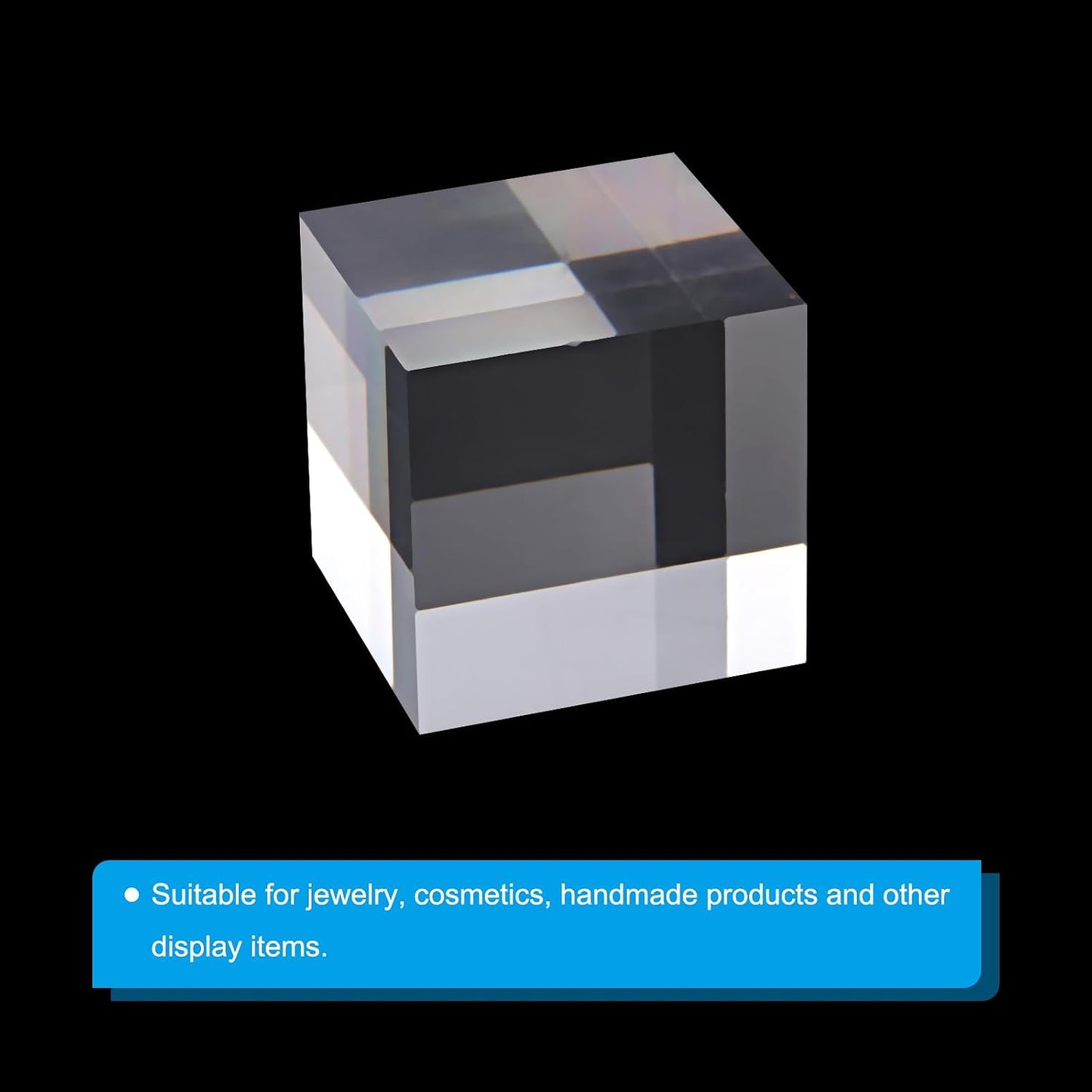 Polished Acrylic Cube Display Stand Block Collection Showcase Ring / 2 x 2 x 2 / Set of 2