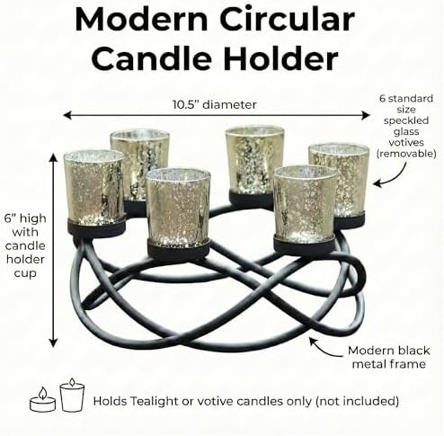 Seraphic Centerpieces for Kitchen Table Decor, Tealight Candle Holder, Gold