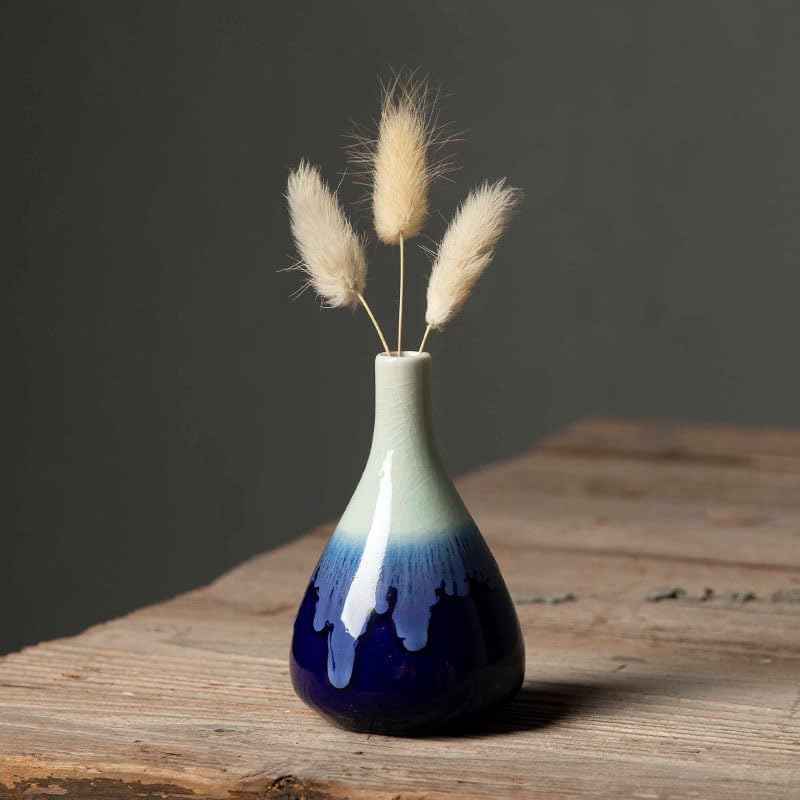 Daittin 3-Piece Ceramic Vase Set / Navy Blue