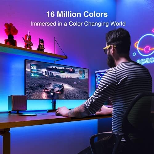 Battery Powered LED Strip Lights 20 inch x 4 Pack, Wireless LED Strip Lights for Bedroom Color Changing APP Remote, Led