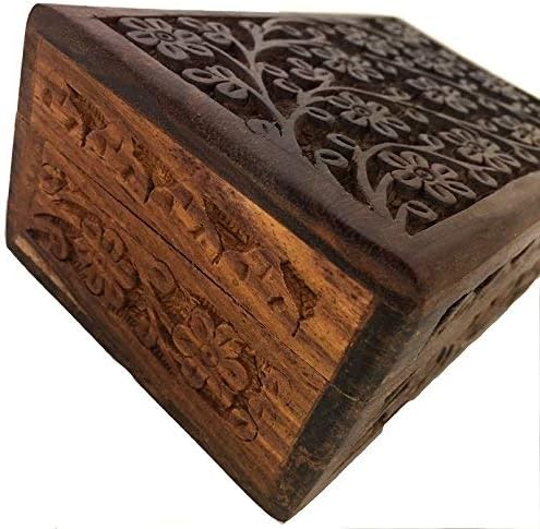GIFT IDEAS~ Handmade Wooden Box by ~ for storing Jewelry / 4 x 6 / Floral Carved