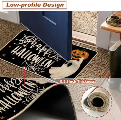 Baccessor Halloween Welcome Doormat Ghost Pumpkin 17x29 Inch