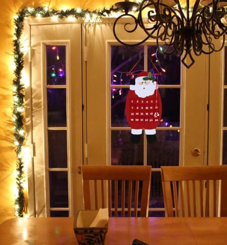 Santa Christmas Advent Calendar 2026 3D Felt Hanging Santa Advent Calendar Reusable Countdown to Christmas Calendars Santas Advent Xmas Decorations Gifts Xmas Countdown Calendars