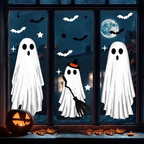 Large Halloween Window Clings for Glass Windows Ghosts Silhouette