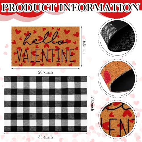 Tinideya 2 23.6 X 35.4 Inches Valentine Red Black White