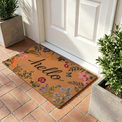 Kelarea 17" x 29" Welcome Mat, Floral Front Door Non-Slip Outdoor/Indoor