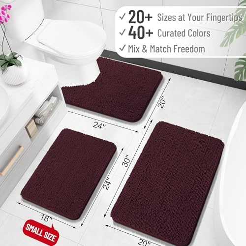 OLANLY Bathroom Runner Rugs 47x24, Extra Soft Absorbent Chenille Bath Rugs