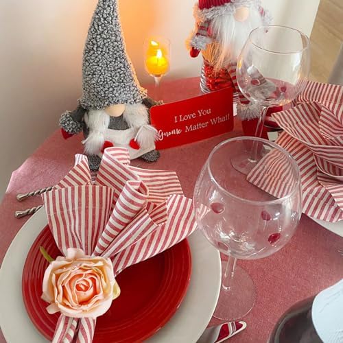 Flower Napkin Rings Set of 8, Handmade Rose Napkin Holder with Wooden Buckles for Dinners Table Decoration