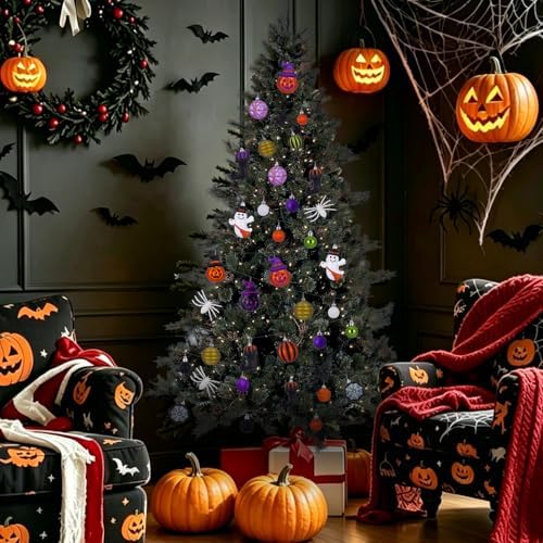 Halloween Ball Ornaments Set for Tree Decorations, 35 Pack