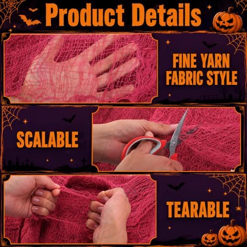 9 Pack Halloween Creepy Cloth, 72'' x 30'' Spooky Gauze Decoration
