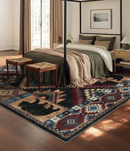 YIHOUSE 8x10 Western Cabin Area Rugs for Living Room