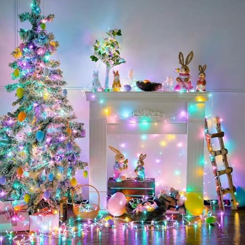 JMEXSUSS 2 Pack 100 LED Easter String Lights Indoor Outdoor