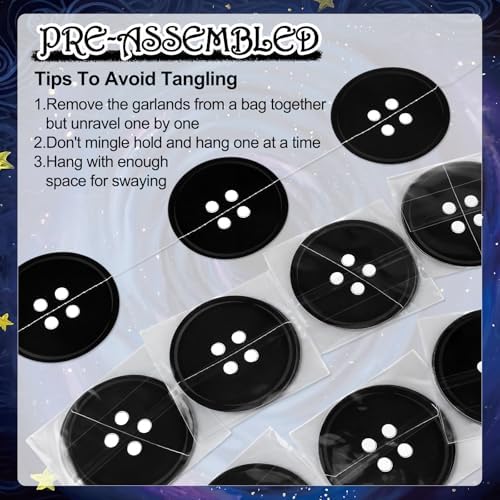 Xinnun 8 Pcs Button Birthday Party Decorations Button Eye Garland Banners