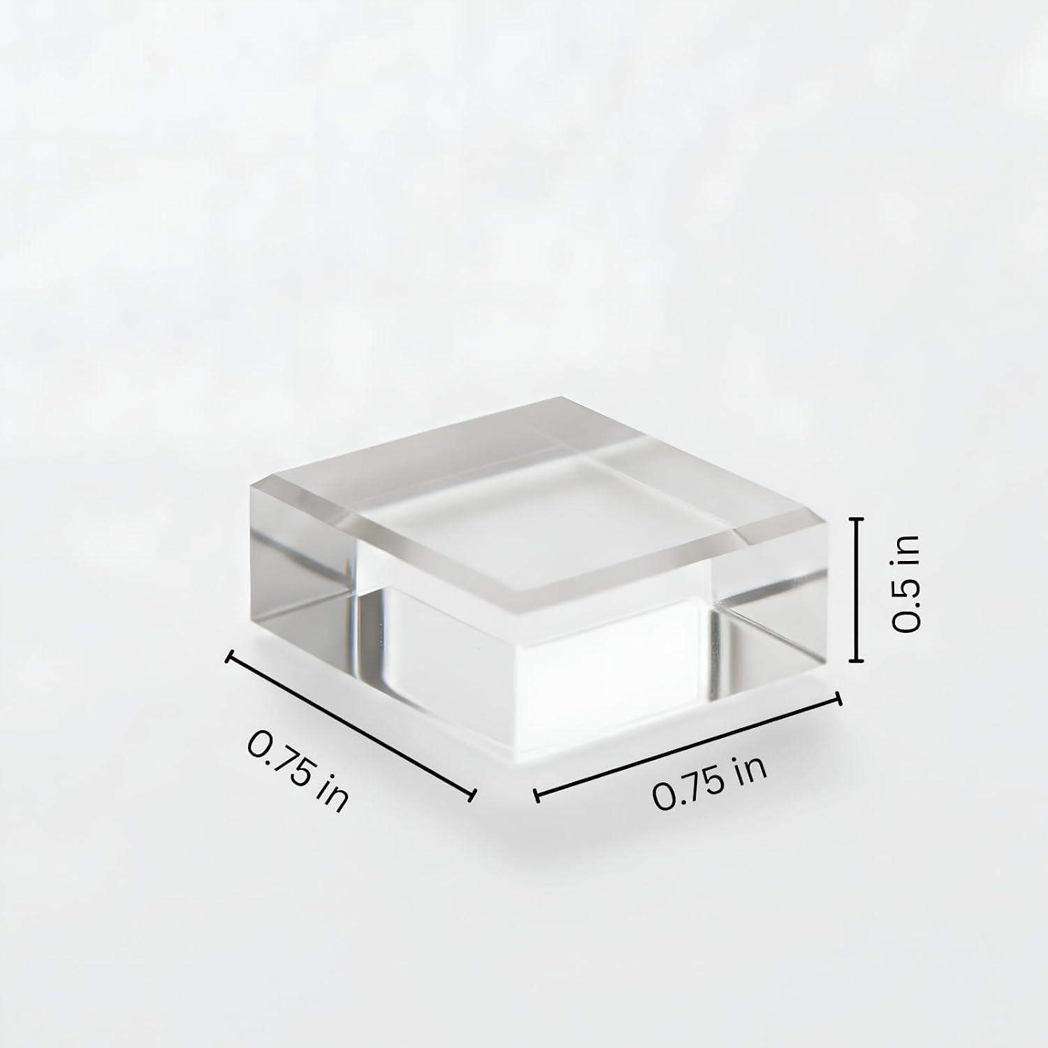 Acrylic Display Block Stand / Clear / 0.75 x 0.75 x 0.5 / Set of 15