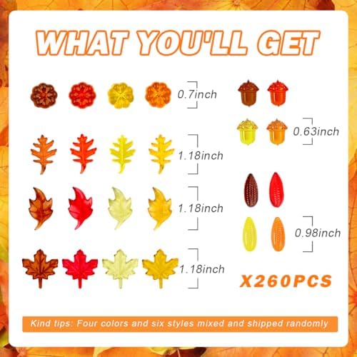 260PCS Fall Decor Autumn Vase Fillers