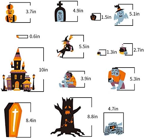 CCINEE Halloween Window Stickers - 10 Sheets Window Clings Decals for Party Decoration, Indoor & Outdoor Home Decor