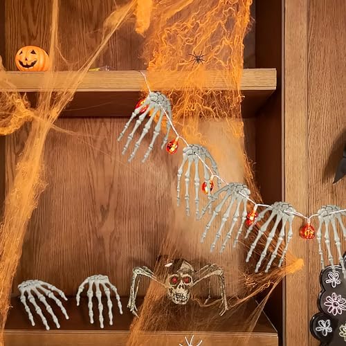 XONOR 10 Pairs Halloween Skeleton Hands Realistic Plastic Fake Human Hands for Halloween Zombie Party Terror Scary Props