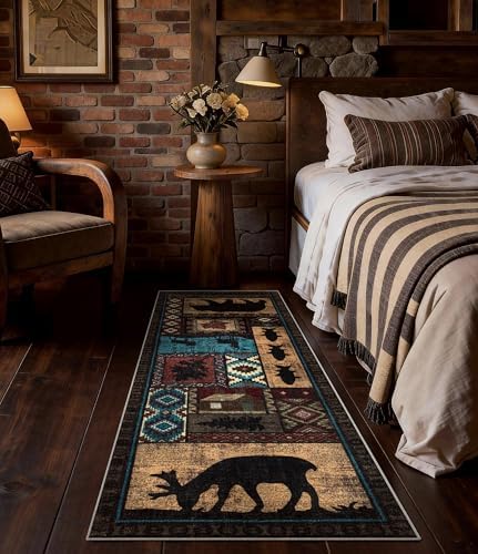 YIHOUSE Washable Rustic Cabin Runner Rug 2x6 Hallway