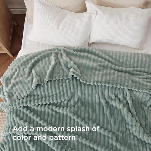 Bedsure Soft Queen Size Blanket for Bed Sage Green 90"x90"