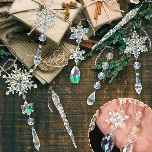 Crystal Ornaments for Christmas Tree Winter Wonderland Decorations