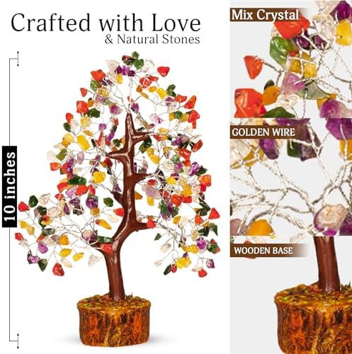 YATSKIA Mix Chakra Crystal Tree | Gemstone Tree | Healing Crystals Gift | Chakra Tree of Life | Crystals and Gemstones