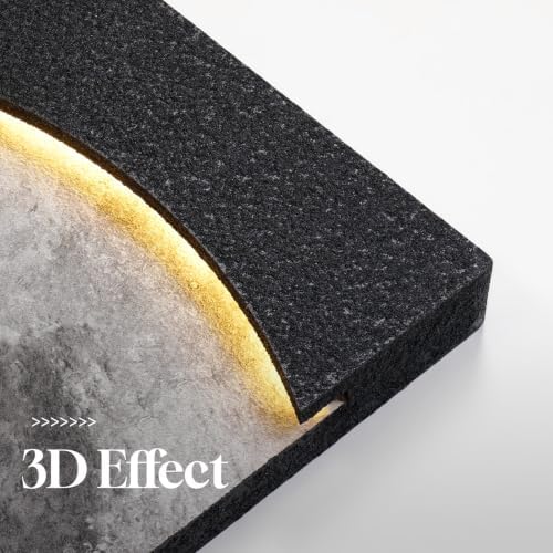 Cuspin Large 3D LED Moon Wall Art, 24x36 In (Black)