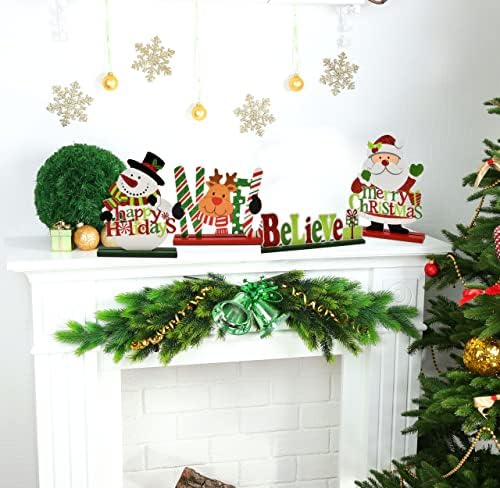 Gift Boutique 6 Christmas Table Signs Decorations Wooden Centerpiece