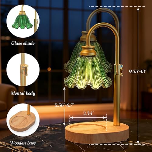 Flower Candle Warmer Lamp with Timer & 4-Level Dimmer, Adjustable Height