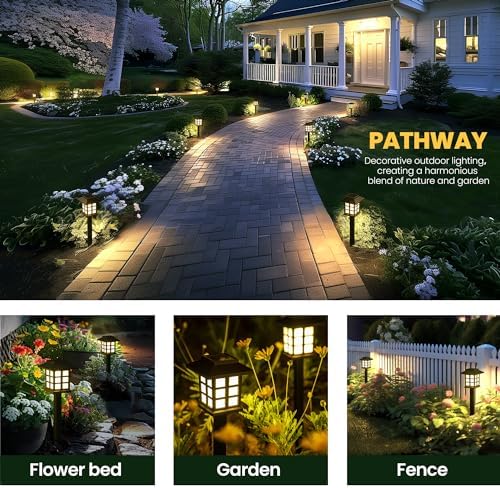 GIGALUMI Solar Lights Outdoor Waterproof 16 Pack, LED Garden Decor