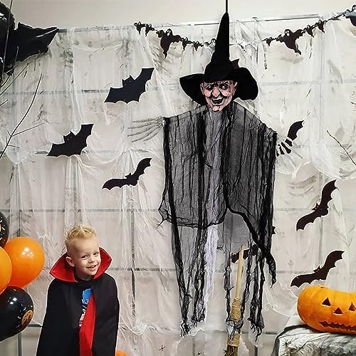 410 x 80 in Halloween Creepy Cloth for Yard and Outdoor Decorations,Black