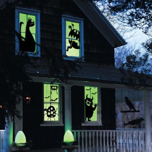 Large Halloween Window Clings Decorations Halloween Window Silhouette Decorations Scary Monster Silhouette Giant Halloween Stickers