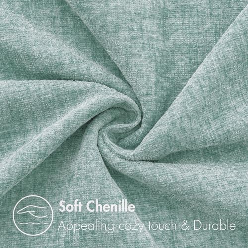 MIULEE Soft Chenille Throw Pillow Covers Aqua Green 16x16 Inch Pack of 2