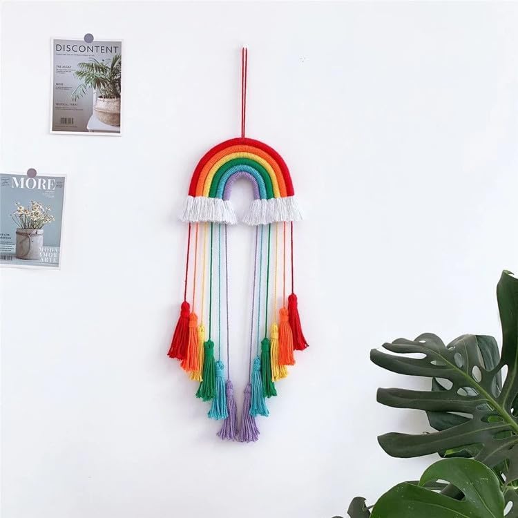Rainbow Macrame Wall Hanging / Red Rainbow