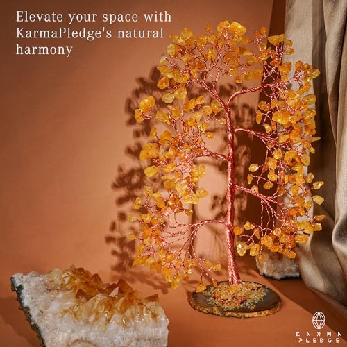 Crystal Tree of Life Birthday Gifts for Women, Men, Frineds, Handmade Citrine Chakra Tree for Home, Room, Office Decor