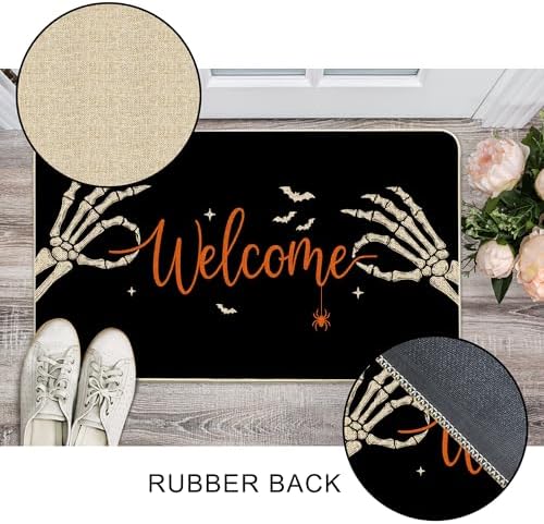 Hexagram Halloween Door Mat 17x29 Inch Halloween Skull Doormat Outdoor