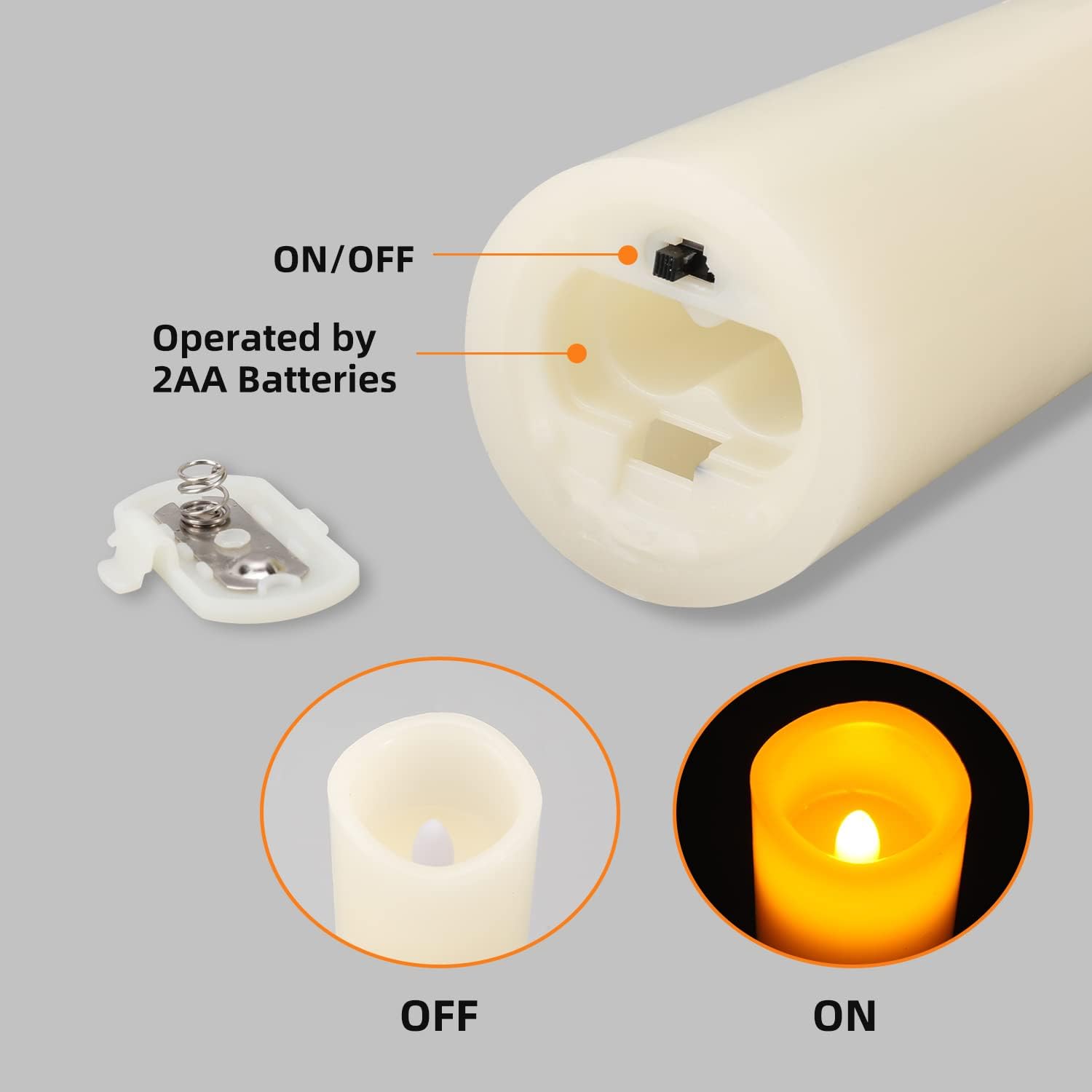 Flameless Battery Operated Led Candles10-Key Remote 24Hours Timer Set of 9 | (H 4" 5" 6" 7" 8" 9" x D 2.2") Real Wax