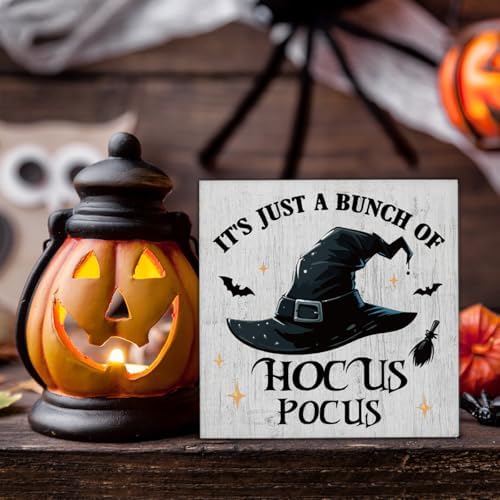 Halloween Decorations, Hocus Pocus Wooden Sign Decor Desk Sign