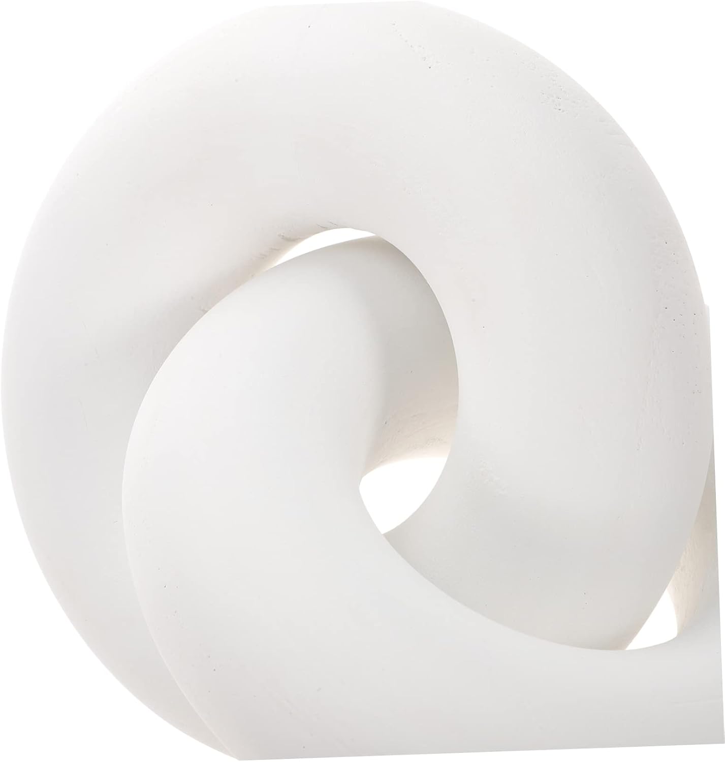 Modern Wooden Chain Link Decor Knot Shelf Ornament for Farmhouse Aesthetic / White / 18 x 18 / CM