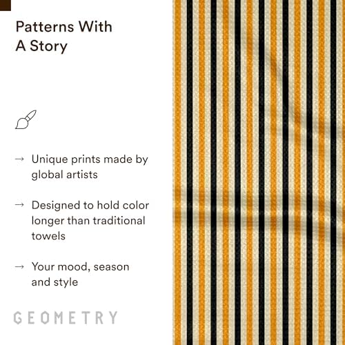 GEOMETRY Kitchen Towels - Quick Dry Microfiber Cloth Dish Towels for Kitchen Drying - Premium Quick Dry Towel - Trick or Treat, 18" x 30" - 2 Pieces