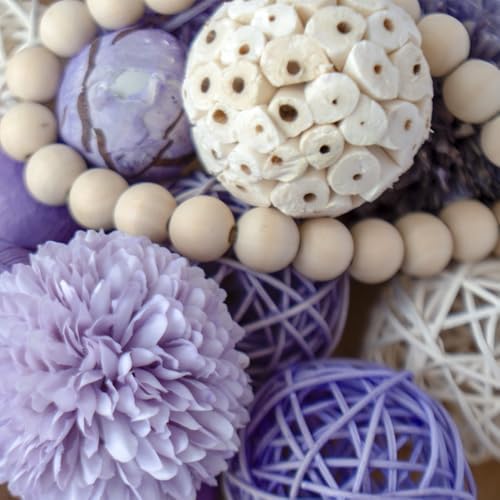 Qingbei Rina Decorative Balls for Bowls, Bowl Vase Filler, Lilac Purple