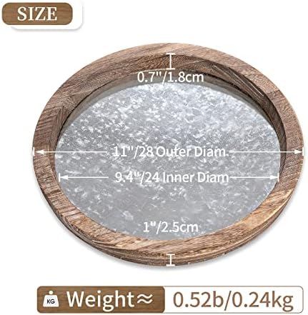 Rustic Wooden Tray / Distressed Mirror