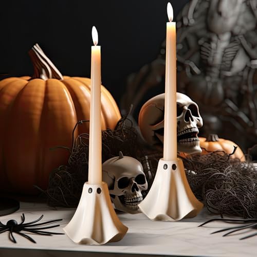 Conelist 2 Pcs Halloween Ghost Candle Holders Ceramic