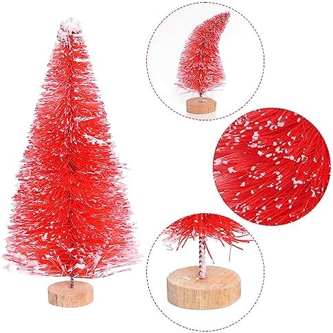 Yookat 51Pcs Mini Pine Trees Bottle Brush Trees Deer Boxes