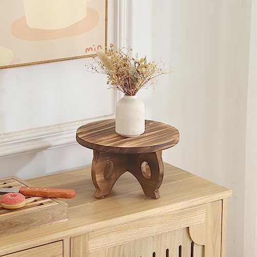 Plant Stand Indoor Wooden Plant Stool Round Stand Risers for Decor Plant Pedestal Stand / Brown