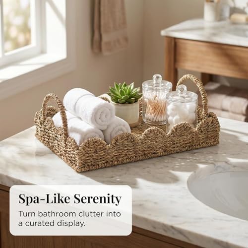 Seagrass Decorative Tray / Natural Seagrass / 13.8 x 9.8 x 5