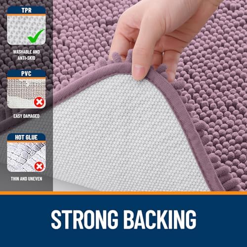OLANLY Bathroom Rugs 35x24, Extra Soft Absorbent Chenille Bath Rugs