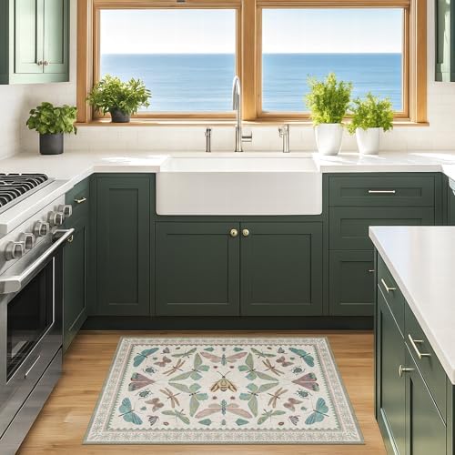 Hazo Haus Washable Boho Bathroom Rug 2x3, Small Throw Rugs for Kitchen, Powder Room, Front Door Indoor Entrance, Non